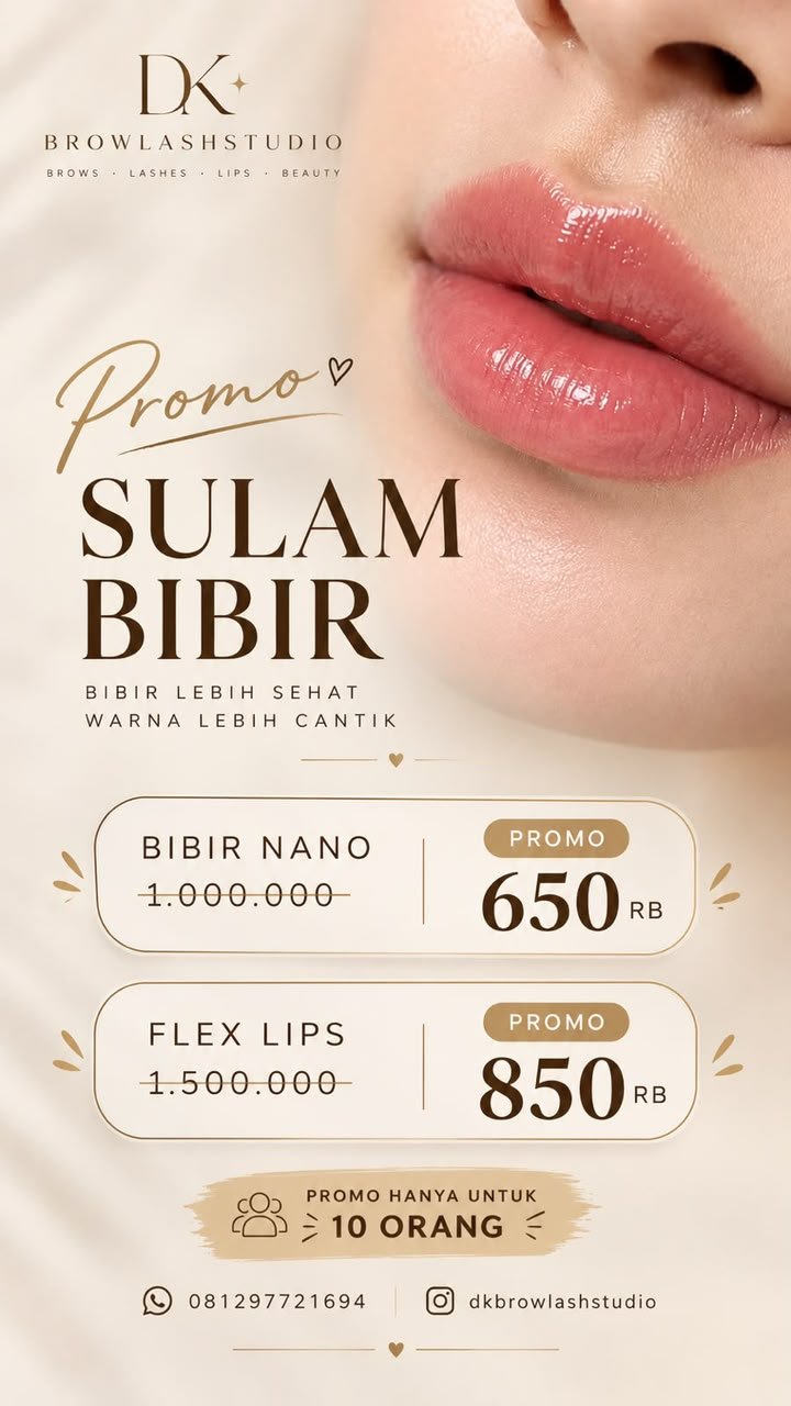 Flyer promo Oktober Sulam Bibir DK Browlash
